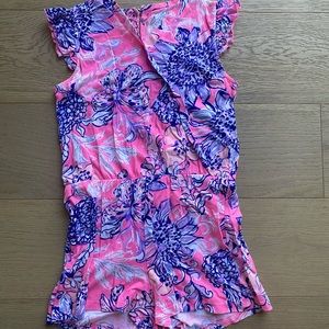 Girls Pink & Purple Lilly Pulitzer Romper Size XL  12-14